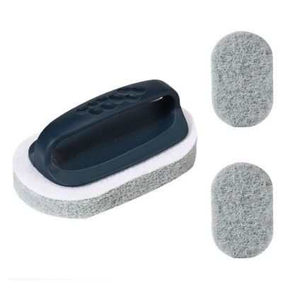 New firm stick cleaning brush 3 pieces in 3 colors,Multi-function Kitchen Cleaning Brush with plastic Handle